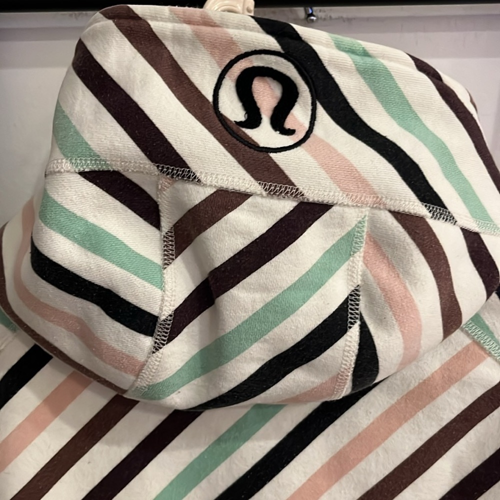Lululemon Vintage Scuba Striped Full Zip Hoodie Women's Size 6 - Picture 4 of 9